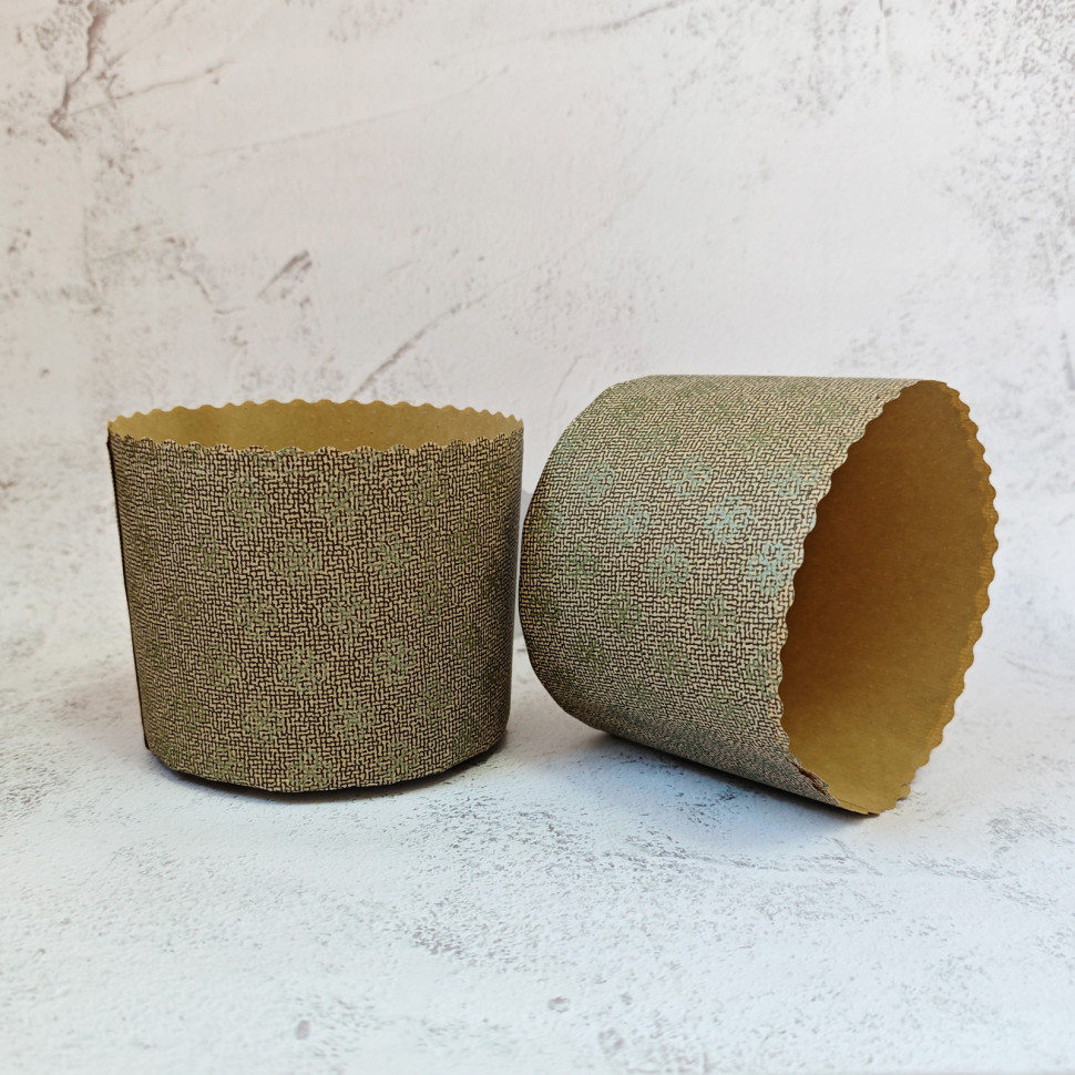 Форма бумажная Кулич "Золотой Цветок" 300-350 гр (11*8,5 см), 10 шт  