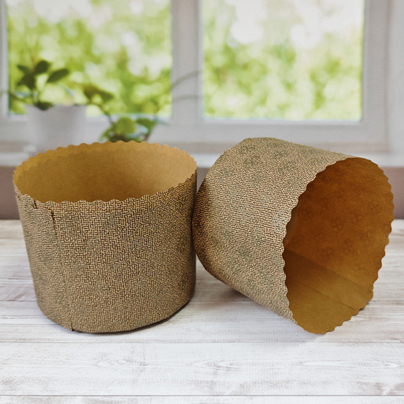 Форма бумажная Кулич "Золотой Цветок" 300-350 гр (11*8,5 см), 10 шт  