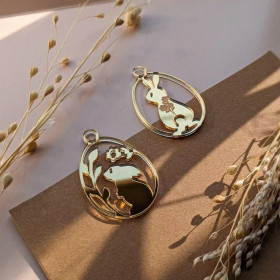 Набор украшений из акрила "Кролики" с петелькой, 5 см / 2 шт