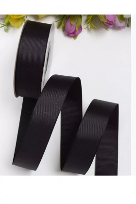 Лента матовая Черная 2,5 см, 18 м