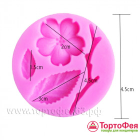 Молд Цветок, ветка, листики