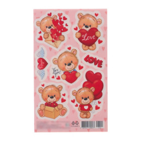 Набор наклеек "Мишки с сердечками" , 7 шт 
