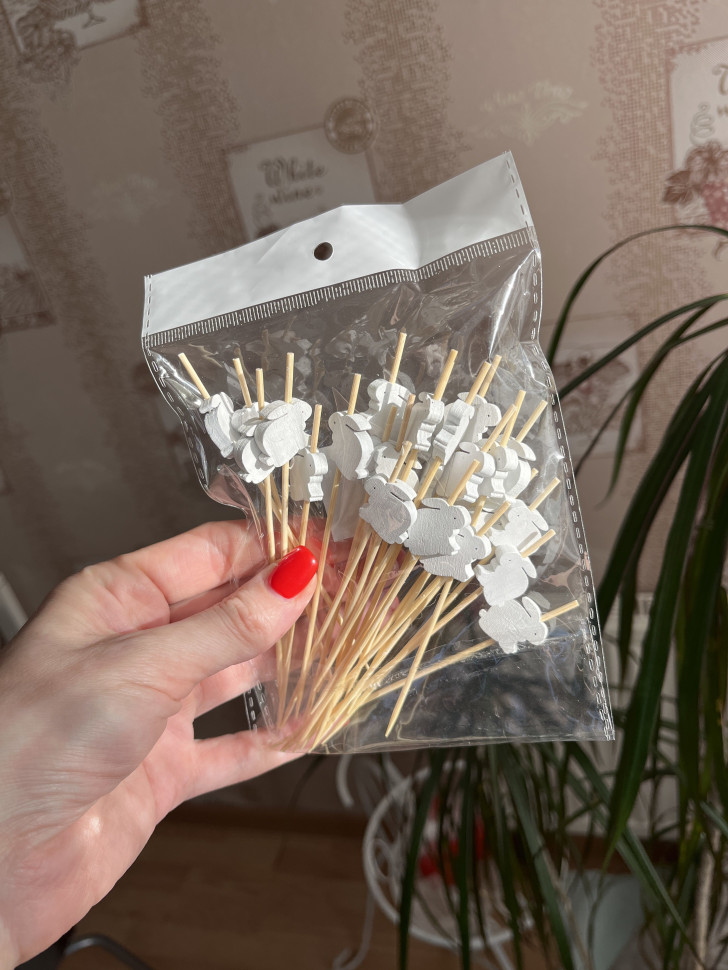 Мини-топпер "Кролик", белый