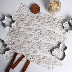 Обёрточная бумага жиростойкая &quot;Рецепты&quot; 25х22 см / 5 шт