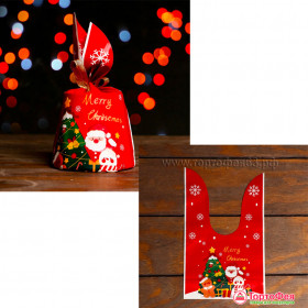 Пакетик с завязками 13х13 см &quot;Merry Christmas&quot;, 1 шт 