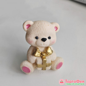 Фигурка из глазури &quot;Мишка с подарком&quot; 6,5 см / 1 шт