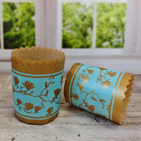 Форма бумаж. Кулич "Магнолия" 120 гр (7*8,5 см) / 4 шт  