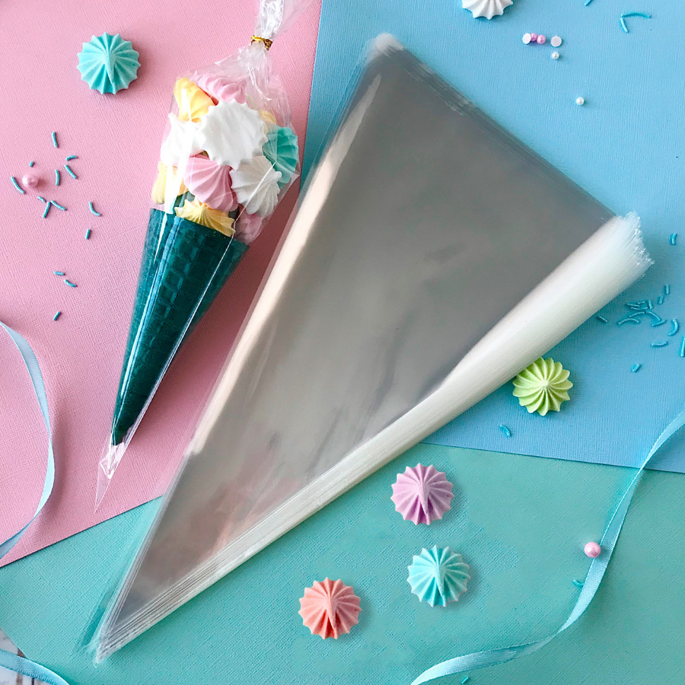 Пакет конус прозрачный 16*30 см / 10 шт