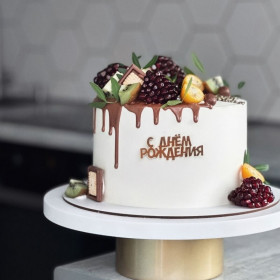 Декор из акрила "С Днём Рождения", золотой / 10 см