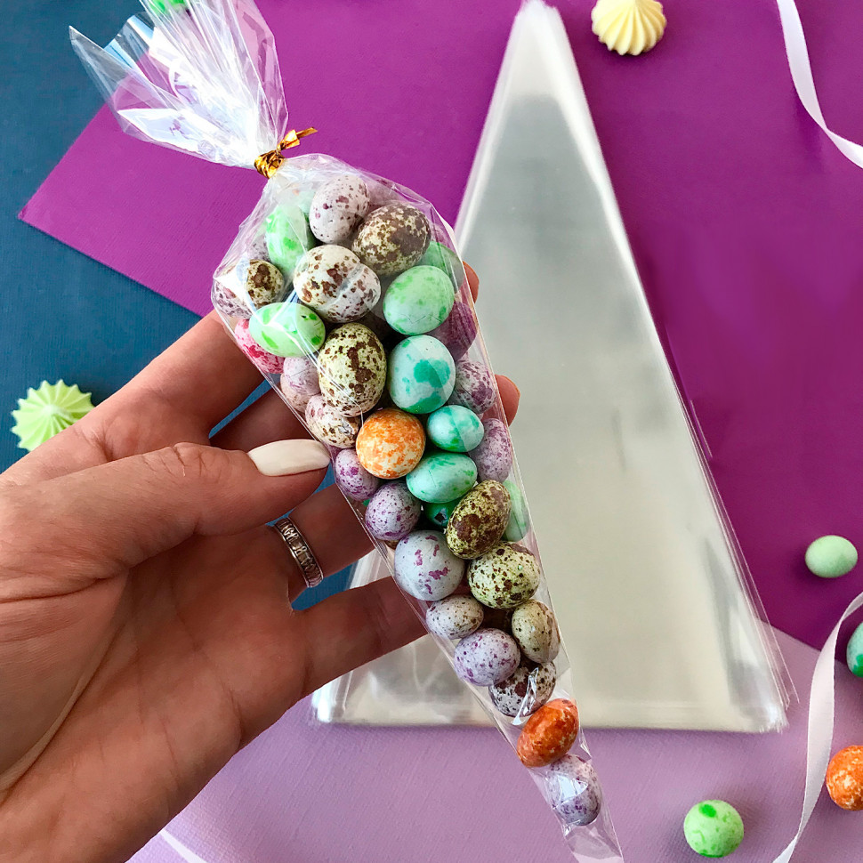 Пакет конус прозрачный 13*25 см / 10 шт