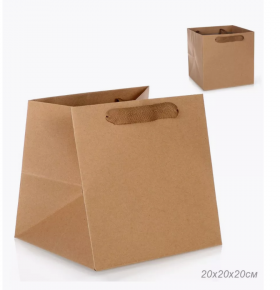 Пакет под торт 20 х 20 х 20 см,  крафт