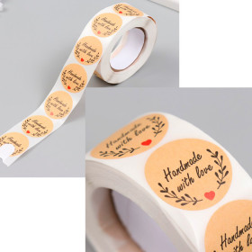 Наклейки &quot;Hande made with love ♥&quot; 2,5см / 10 шт