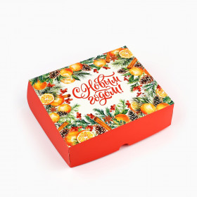 Коробка 20х17х6 см "С Новым годом" 