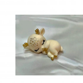 Фигурка из глазури &quot;Олененок на боку&quot; 6,5х3,5 см / 1 шт  