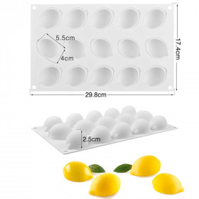 Форма силикон.для муссовых пирожных Lemon mini, 15 шт  