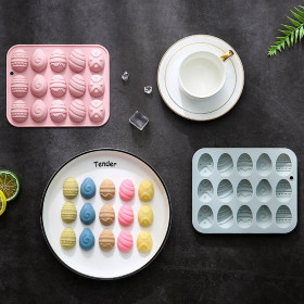 Форма силиконовая "Яички с узорами" 15 яч.