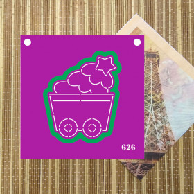 Вырубка + трафарет &quot;Вагончик с елочкой&quot;