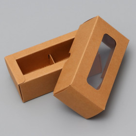 Коробка для 2 конфет с окном, крафт