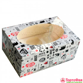 Коробка для 6 капкейков с окном &quot;Boss&quot;