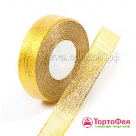 Лента декоративная парчовая Золото, 2 см / 22 м 