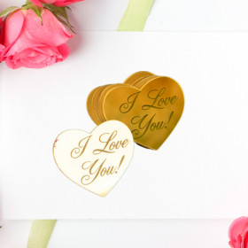 Декор из акрила Сердечко &quot;I Love You&quot;, золото / 5 см