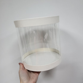 Коробка-тубус диаметр 18 см / высота 18 см, белая  