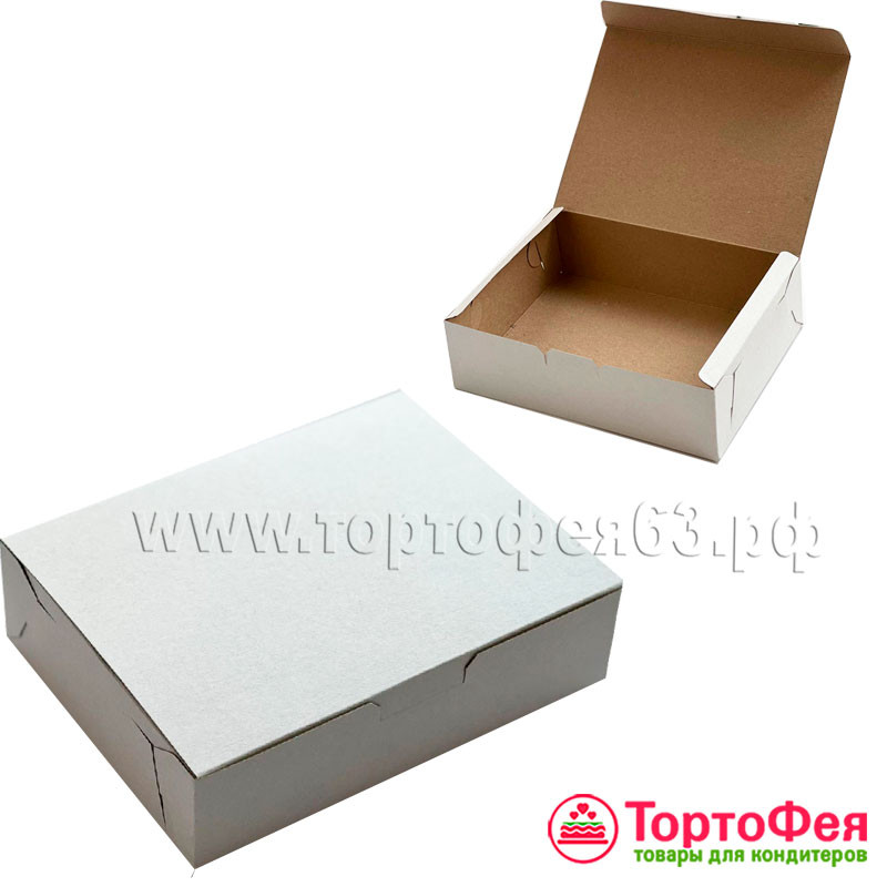 Коробка 20х15х6 см серии Эконом, белая (хром-эрзац)