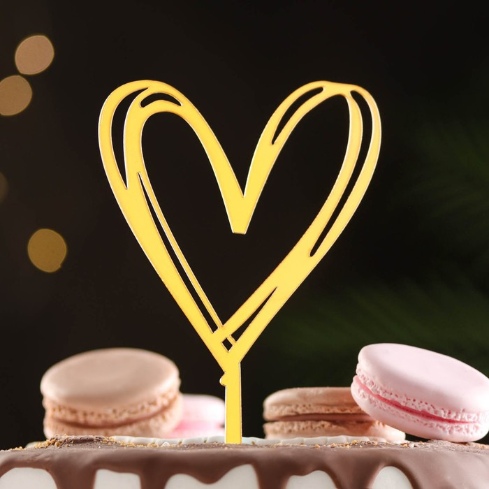 Топпер "Сердце", золотой