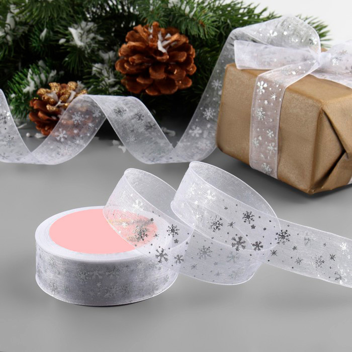 Лента атласная  "От Дедушки мороза", 2,5 см / 3 м