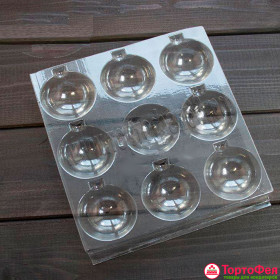 Форма пластик. &quot;Новогодние шары&quot; без узора, 5 см / 9 шт