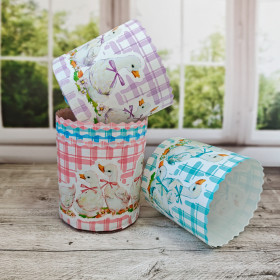 Форма бумажная Кулич "Утята" 200-250 гр (9*9 см) / 10 шт   