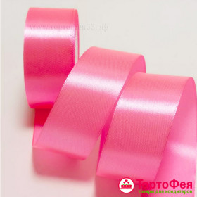 Лента атласная Розовая 4 см, 22 м