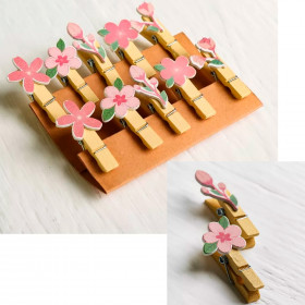 Прищепки-мини декоративные 3,5 см &quot;Цветочки&quot; / 10 шт  