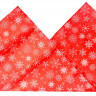 Бумага упаковочная тишью Красная, белые снежинки, 1 лист  (50х66 см) 
