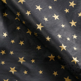 Бумага упаковочная тишью Черная/золотые звезды, 1 лист 