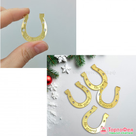 Декор из акрила &quot;Подкова &quot;На удачу&quot;, 4 см / 1 шт