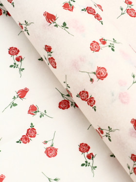 Бумага упаковочная тишью Красные розочки, 1 лист (50х70 см) 