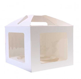 Коробка-домик 18х18х12 см с двумя окнами, белая