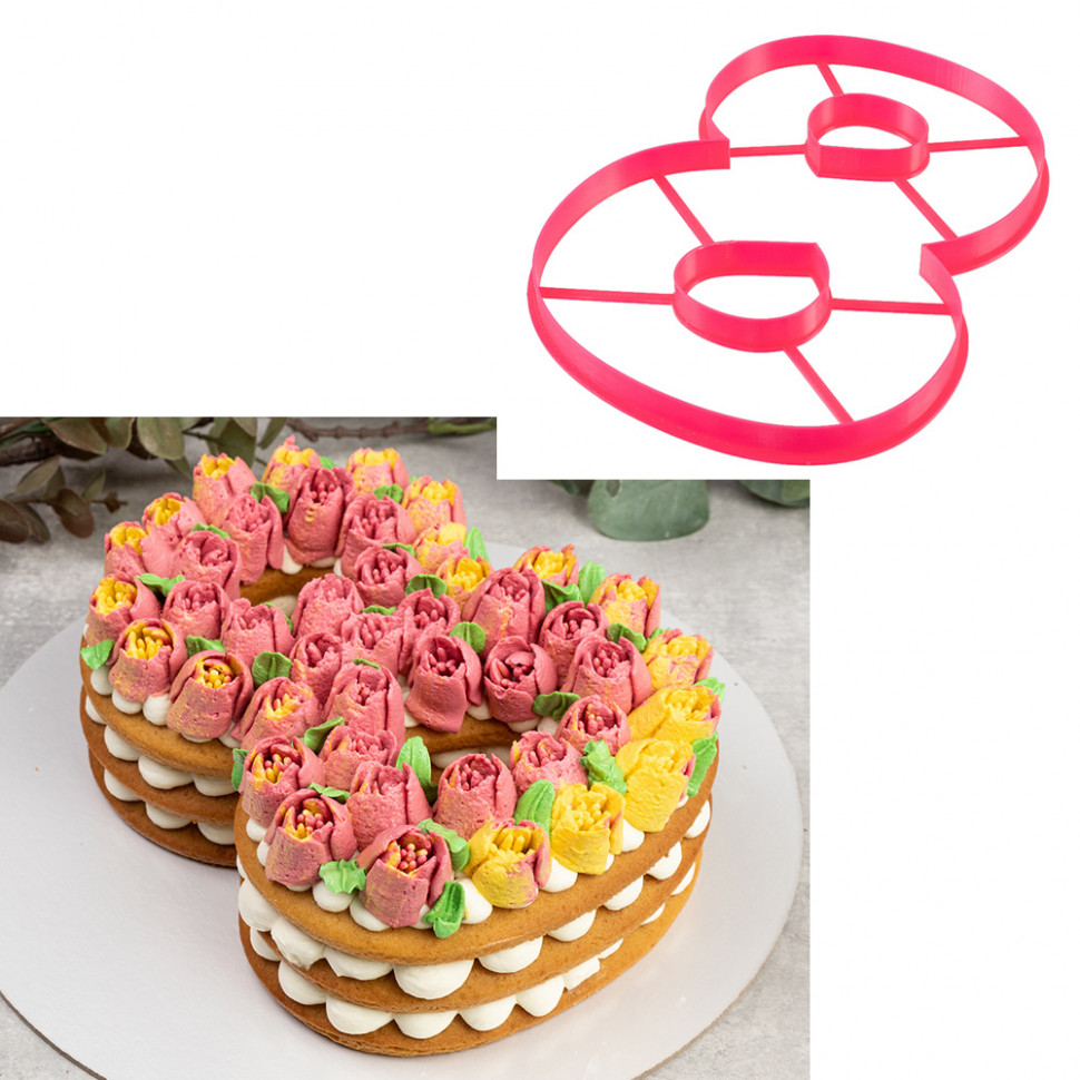 Вырубка для торта "Цифра 8", пластик 20 см