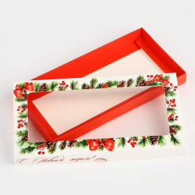 Коробка для шоколад.плитки 16х9х1,4 см &quot;Новогодняя композиция&quot; 
