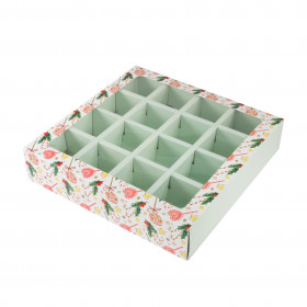 Коробка для 16 конфет с окном &quot;Рождественский леденец&quot;   