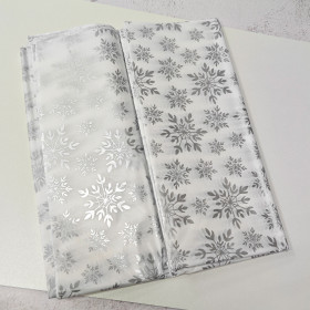 Бумага упаковочная тишью Серебряные снежинки, 1 лист (50х70 см)