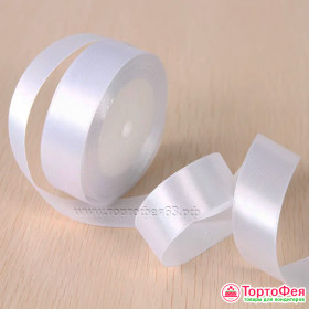 Лента атласная Белая 2 см, 22 м