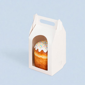 Коробка для кулича 12х12х20 см, белая