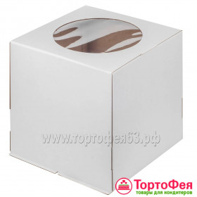 Коробка для торта 26х26х28 см с окном