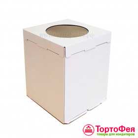 Коробка для торта 26х26х30 см с окном