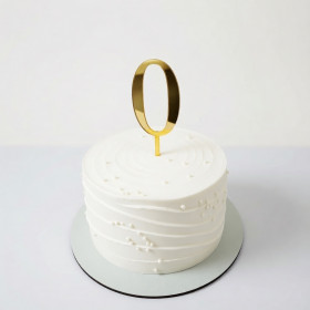 Топпер "Цифра 0", акрил, золотой / 8 см (пр-во Россия)