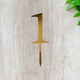 Топпер &quot;Цифра 1&quot;, акрил, золотой / 8 см (пр-во Россия)