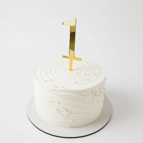 Топпер "Цифра 1", акрил, золотой / 8 см (пр-во Россия)