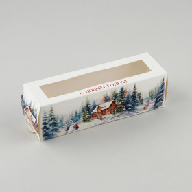 Коробка для макарони 18х5,5х5,5 см &quot;С Новым годом&quot;